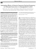 Cover page: Estimating Effects of Arsenic Exposure During Pregnancy on Perinatal Outcomes in a Bangladeshi Cohort