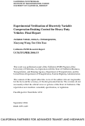 Cover page: Experimental Verifi cation of Discretely Variable Compression Braking Control for Heavy Duty Vehicles: Final Report