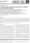 Cover page: A highly contiguous genome assembly for the California quail (Callipepla californica)
