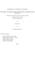 Cover page: Three essays at the intersection of public finance and environmental economics