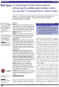 Cover page: Is clopidogrel better than aspirin following breakthrough strokes while on aspirin? A retrospective cohort study