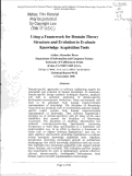 Cover page: Using a framework for domain theory structure and evolution to evaluate knowledge acquisition tools