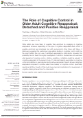 Cover page: The Role of Cognitive Control in Older Adult Cognitive Reappraisal: Detached and Positive Reappraisal.