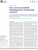 Cover page: Four erroneous beliefs thwarting more trustworthy research