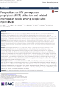 Cover page: Perspectives on HIV pre-exposure prophylaxis (PrEP) utilization and related intervention needs among people who inject drugs