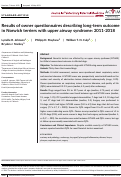 Cover page: Results of owner questionnaires describing long-term outcome in Norwich terriers with upper airway syndrome: 2011-2018.