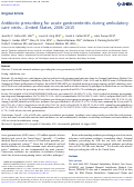 Cover page: Antibiotic prescribing for acute gastroenteritis during ambulatory care visits-United States, 2006-2015.