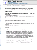 Cover page: Concordance in Child-Parent Reporting of Social Victimization Experiences in the Adolescent Brain Cognitive Development Study