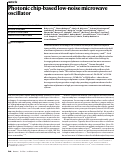 Cover page: Photonic chip-based low-noise microwave oscillator.