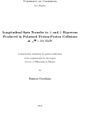 Cover page: Longitudinal Spin Transfer to Lambda and Anti-Lambda Hyperons Produced In Polarized Proton-Proton Collisions at sqrt{s} = 200 GeV