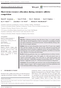 Cover page: Short-term resource allocation during extensive athletic competition.