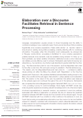 Cover page: Elaboration over a Discourse Facilitates Retrieval in Sentence Processing