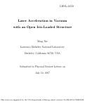 Cover page: Laser Acceleration in Vacuum with an Open Iris-Loaded Structure