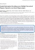 Cover page: Spatial Information Encoding Across Multiple Neocortical Regions Depends on an Intact Hippocampus