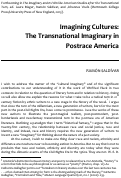 Cover page: Imagining Cultures: The Transnational Imaginary in Postrace America