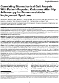 Cover page: Correlating Biomechanical Gait Analysis With Patient-Reported Outcomes After Hip Arthroscopy for Femoroacetabular Impingement Syndrome