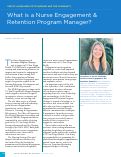 Cover page: 12. What is a Nurse Engagement &amp; Retention Program Manager