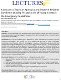 Cover page: A Lecture to Teach an Approach and Improve Resident Comfort in Leading Resuscitation of Young Infants in the Emergency Department