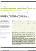 Cover page: Phase 2 prospective open label study of neoadjuvant nab-paclitaxel, trastuzumab, and pertuzumab in patients with HER2-positive primary breast cancer.