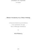 Cover page: Metric Geometry in a Tame Setting