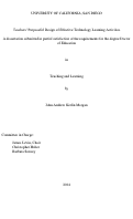 Cover page: Teachers' Purposeful Design of Effective Technology Learning Activities /