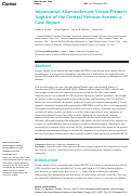 Cover page: Intracranial Atherosclerosis Versus Primary Angiitis of the Central Nervous System: a Case Report