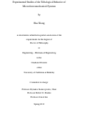 Cover page: Experimental Studies of the Tribological Behavior of Microelectromechanical Systems