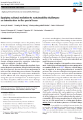 Cover page: Applying cultural evolution to sustainability challenges: an introduction to the special issue