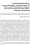 Cover page: Environmental Justice, Transnationalism, and the Politics of the Local in Leslie Marmon Silko’s <em>Almanac of the Dead</em>
