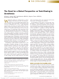 Cover page: The Need for a Global Perspective on Task-Sharing in Anesthesia.