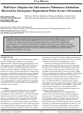 Cover page: Half-dose Alteplase for Sub-massive Pulmonary Embolism Directed by Emergency Department Point-of-care Ultrasound