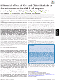 Cover page: Differential effects of PD-1 and CTLA-4 blockade on the melanoma-reactive CD8 T cell response