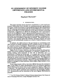 Cover page: An Assessment of Minority Income Differences and Governmental Policies