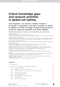 Cover page: Critical knowledge gaps and research priorities in global soil salinity