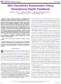 Cover page: Skin Sensitivity Assessment Using Smartphone Haptic Feedback.