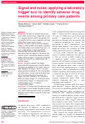 Cover page: Signal and noise: applying a laboratory trigger tool to identify adverse drug events among primary care patients.