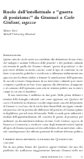 Cover page: Ruolo dell’intellettuale e 'guerra di posizione:' da Gramsci a Carlo Giuliani, ragazzo