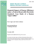 Cover page: Financial Impact of Energy Efficiency under a Federal Renewable Electricity Standard: Case Study of a Kansas "super-utility"