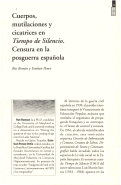 Cover page: Cuerpos, mutilaciones y cicatrices en Tiempo de Silencio. Censura en la posguerra española