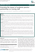 Cover page: Assessing the impact of academic-practice partnerships on nursing staff