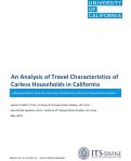 Cover page of An Analysis of Travel Characteristics of Carless Households in California