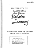 Cover page: RADIOFREQUENCY SYSTEM FOR EXTRACTING PARTICLES FROM A CYCLOTRON