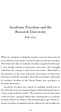 Cover page of Academic Freedom and the Research University