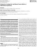 Cover page: Dietary Fat, Cooking Fat, and Breast Cancer Risk in a Multiethnic Population