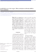 Cover page: Small RNAs meet their targets: When methylation defends miRNAs from uridylation