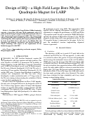 Cover page: Design of HQ -- a High Field Large Bore Nb3Sn Quadrupole Magnet for LARP