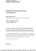 Cover page: Mobile Traffic Management System Test Deployment