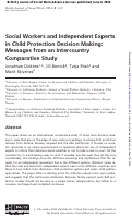 Cover page: Social Workers and Independent Experts in Child Protection Decision Making: Messages from an Intercountry Comparative Study