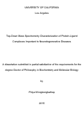Cover page: Top-Down Mass Spectrometry Characterization of Protein-Ligand Complexes Important to Neurodegenerative Diseases