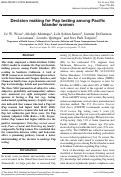 Cover page: Decision making for Pap testing among Pacific Islander women